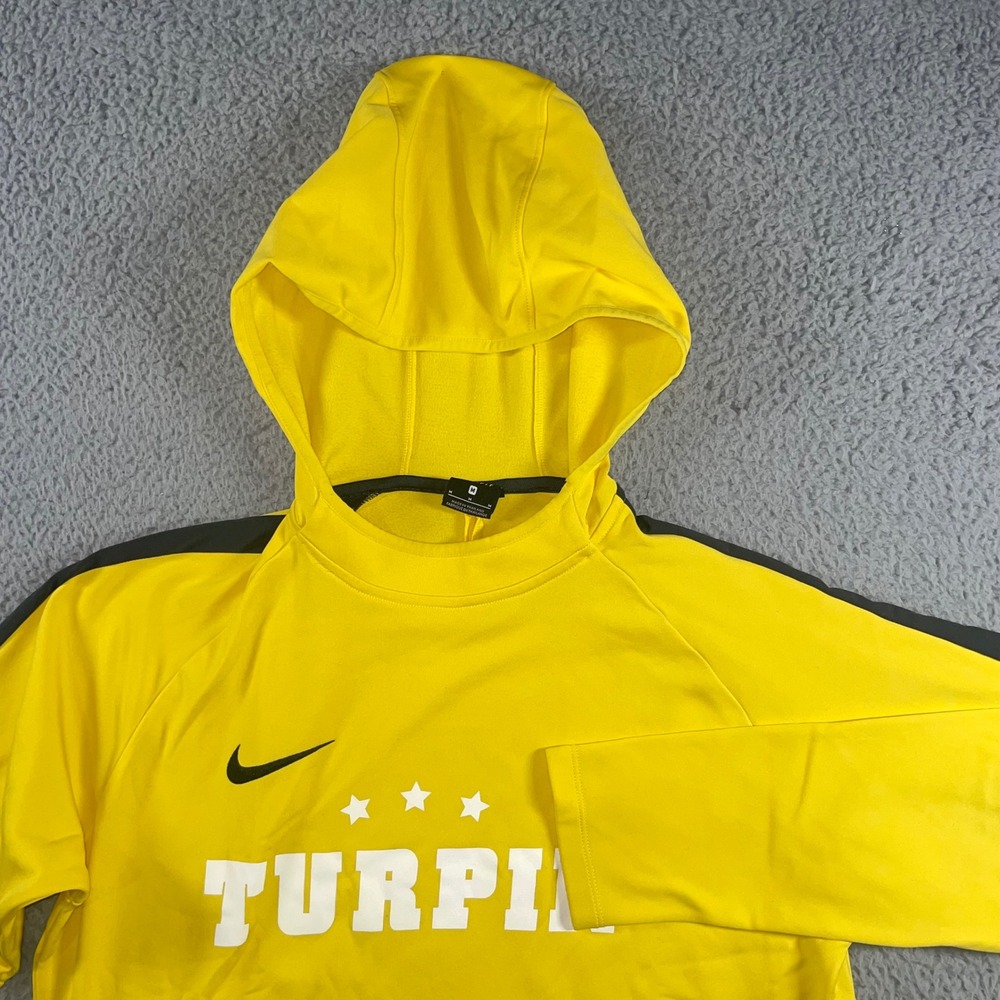 Nike‎ Dri Fit Hoodie Mens Medium Butter Yellow Long Sleeve Pullover Active